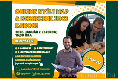 DE ÁJK online nyílt nap plakát